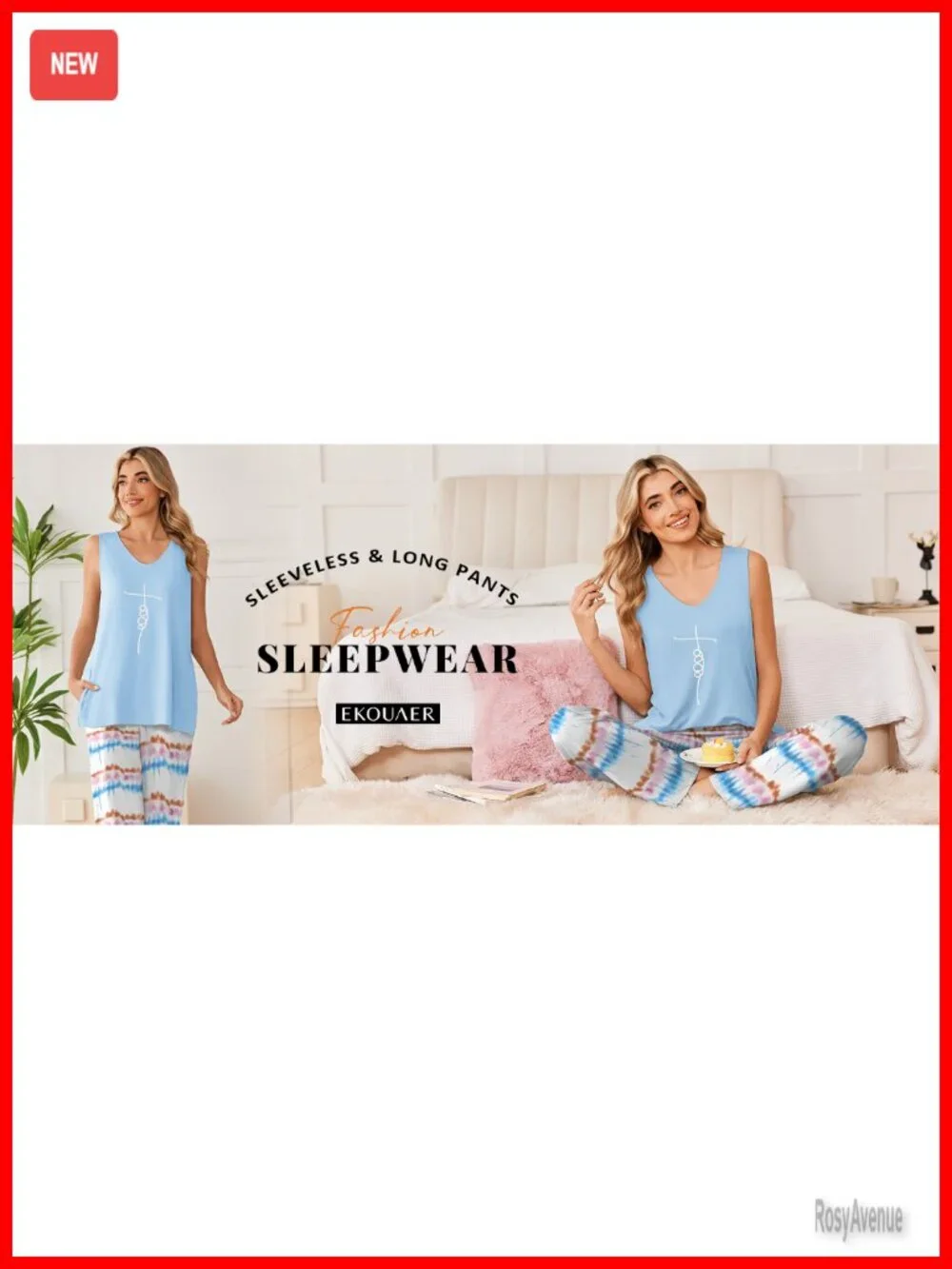 Sleeveless V-Neck Pajama Set with Pockets